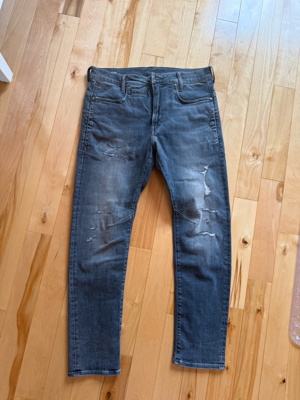 G-Star Slim Distressed Black Jeans 32/30